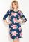 Платье полубатал с цветочным принтом 72PD132 (синий)