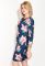 Платье полубатал с цветочным принтом 72PD132 (синий)