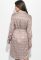 Сукня напівбатал жіноча з поясом 64PD290 (сірий/клітина)