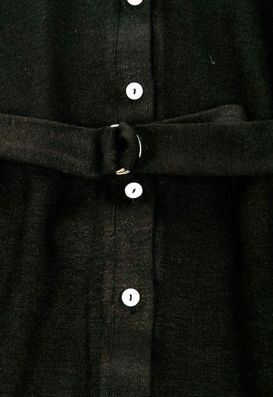 Сукня напівбатал жіноча з поясом однотонна 64PD290-2 (чорний)