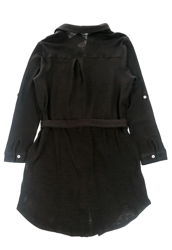 Сукня напівбатал жіноча з поясом однотонна 64PD290-2 (чорний)