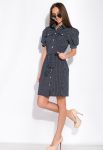 Сукня-сорочка у дрібний горох 120PUR281 (темно-синій)