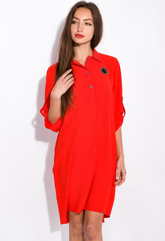 Платье рубашка в стиле Casual 120PUR224 (красный)