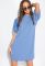 Сукня з драпіруванням на рукаві 120PDS8607 (блакитний)