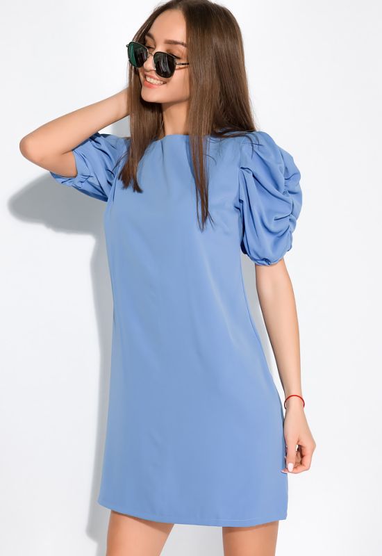 Сукня з драпіруванням на рукаві 120PDS8607 (блакитний)
