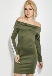 Сукня з відкритими плечима 78PD4002 (хакі)