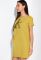Платье с принтом на груди 120PMA1593 (горчичный)