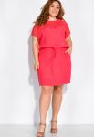 Платье с резинкой на поясе 120PDS7432 (коралловый)
