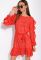 Платье с воланами на рукаве 120PUR280 (красный/белый)