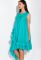 Сукня вільного крою з рюшами 120PDS8488 (світло-бірюзовий)