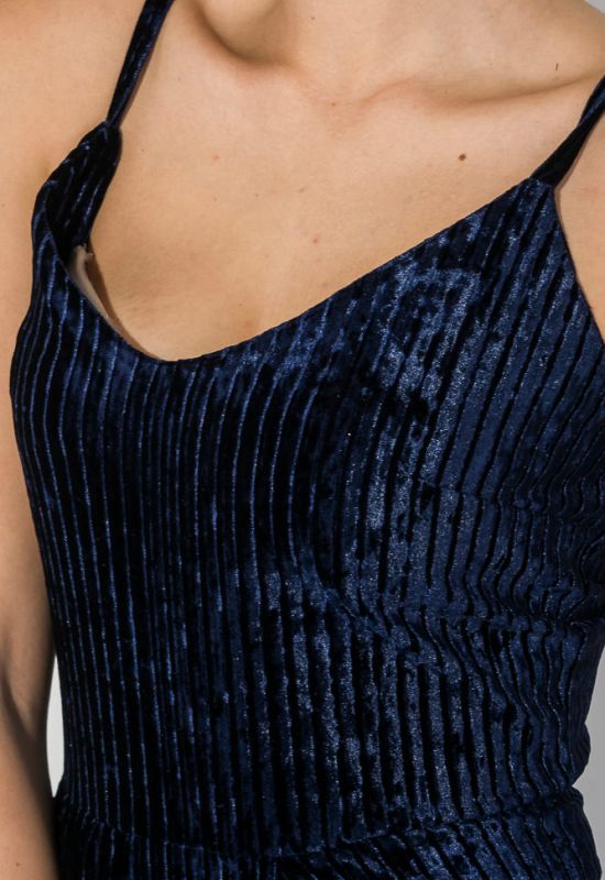 Сукня жіноча на тонких бретелях елегантна 69PD982 (темно-синій)