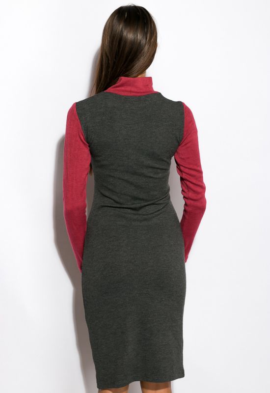 Сукня жіноча 120P078 (сірий/вишневий)