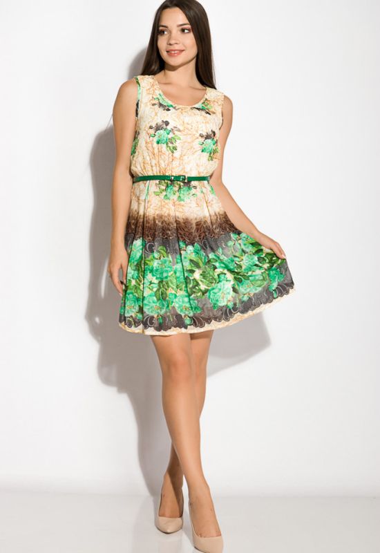 Платье женское 964K026 (бежевый/зеленый)