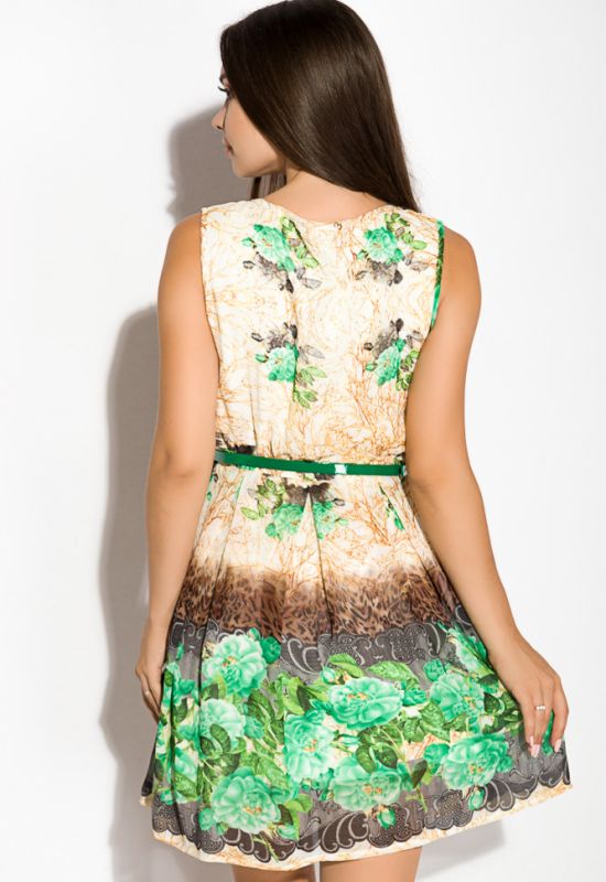 Сукня жіноча 964K026 (бежевий/зелений)