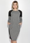 Платье женское батал деловое 74PD311 (черный/белый)
