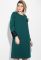 Платье женское батал элементом декора на рукаве и груди 74PD339 (бутылочный)