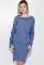 Платье женское батал однотонное с поясом 74PD308 (электрик/меланжевый)