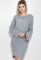 Сукня жіноча батал однотонна з поясом 74PD308 (сірий/блакитний/меланжевий)