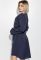 Платье женское батал однотонное с поясом 74PD308 (синий/меланжевый)