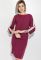 Сукня жіноча батал з контрастною смугою 74PD315 (фуксія/бежевий)