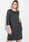 Платье женское батал с молнией на спине и боковыми карманами 74PD317 (черный/меланжевый)