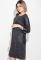 Платье женское батал с молнией на спине и боковыми карманами 74PD317 (черный/меланжевый)