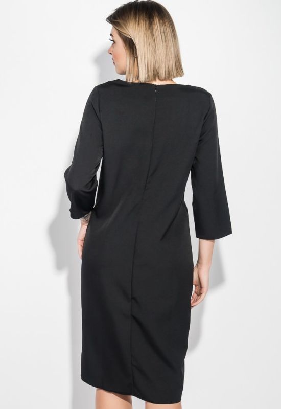 Платье женское батал с подолом в пайетках 74PD314 (черный)