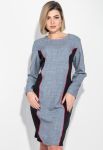 Платье женское батал стройный силуэт 74PD361 (джинсовый/меланжевый/черный)