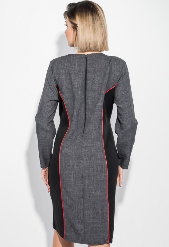 Платье женское батал стройный силуэт 74PD361 (серый/меланжевый/черный)