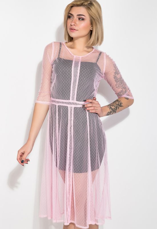Платье женское имитация двойки 64PD323 (розовый)