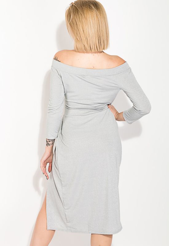 Сукня жіноча коктельна з люрексом 72PD216 (срібний)