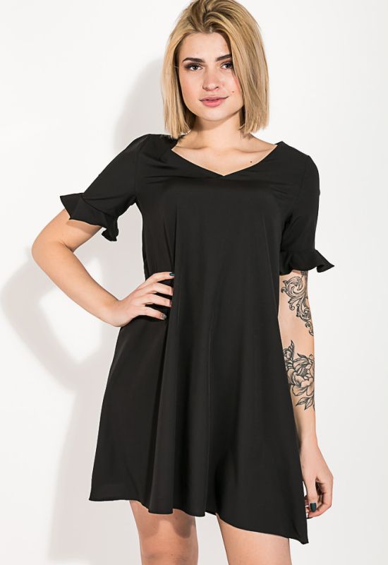 Платье женское короткое яркие цвета 74P101 (черный)