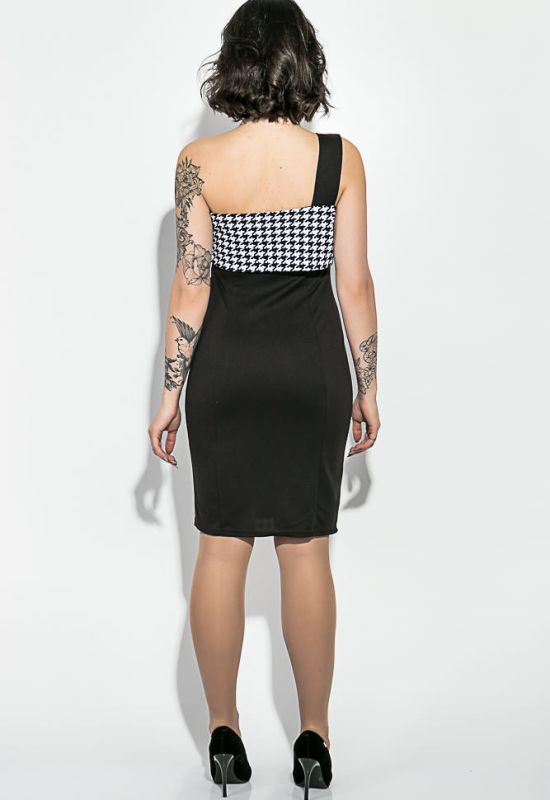 Платье женское облегающее с бретелькой на одном плече 78P0010 (черный)