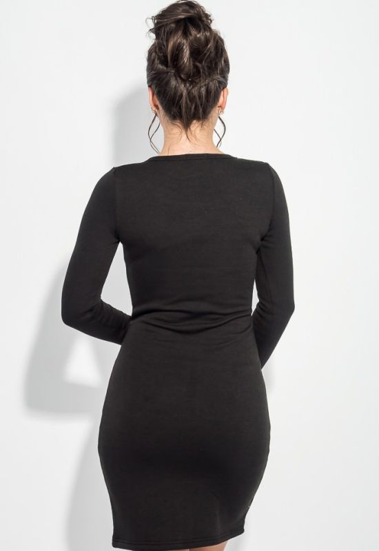 Сукня жіноча однотонна тепла приталена 312V001 (чорний)