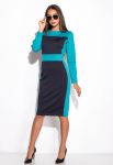 Сукня жіноча офісна 120P067-1 (бірюзовий/синій)