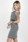 Платье женское офисное с поясом 69PD1052 (серый/черный)