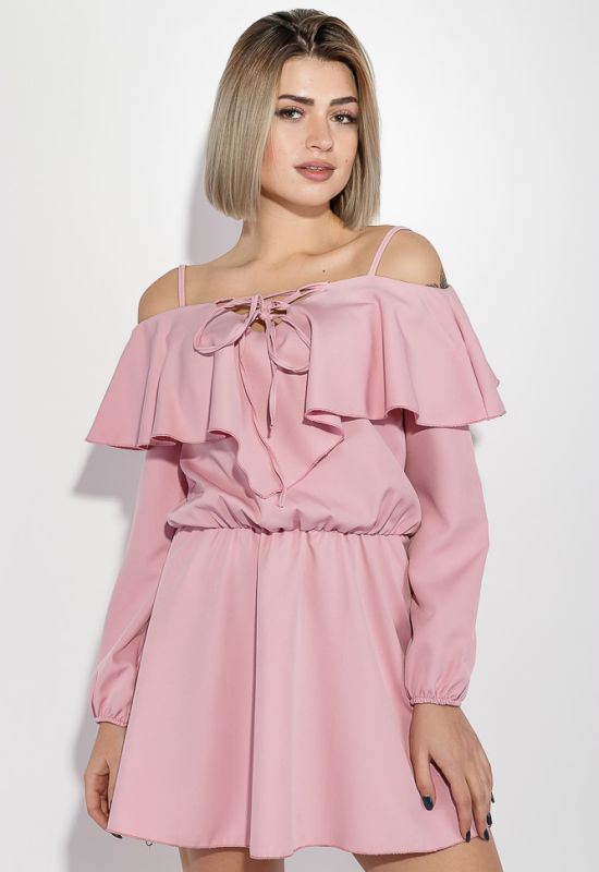 Платье женское приспущенные плечи нарядное 72PD152 (розовый)