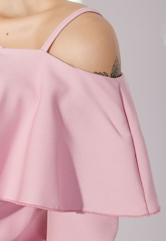 Платье женское приспущенные плечи нарядное 72PD152 (розовый)