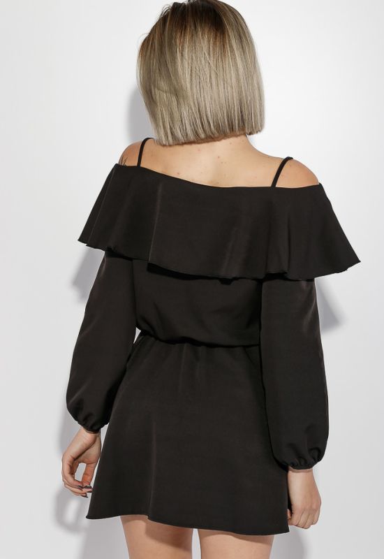 Платье женское приспущенные плечи нарядное 72PD152 (черный)