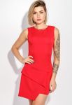Платье женское приталенное длина ассиметрия 74PD130 (красный)