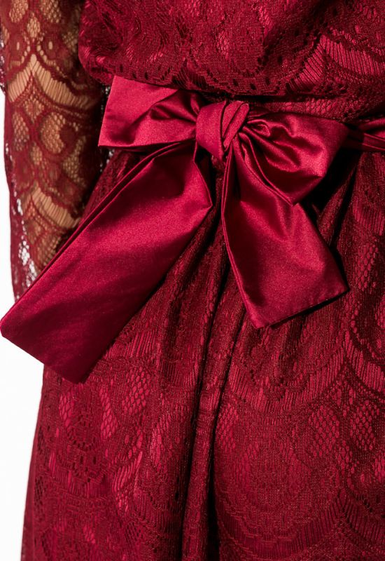 Сукня жіноча розкішне мереживо 95P8018 (бордовий)