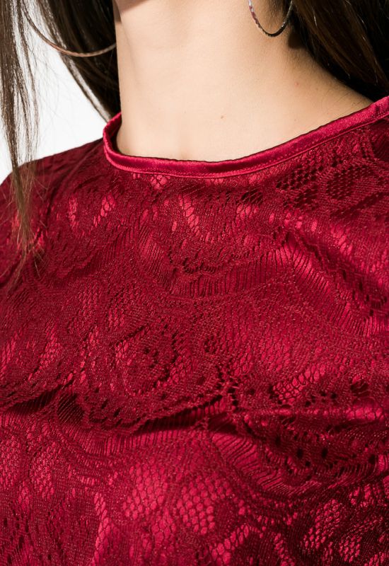Платье женское роскошное кружево 95P8018 (бордовый)
