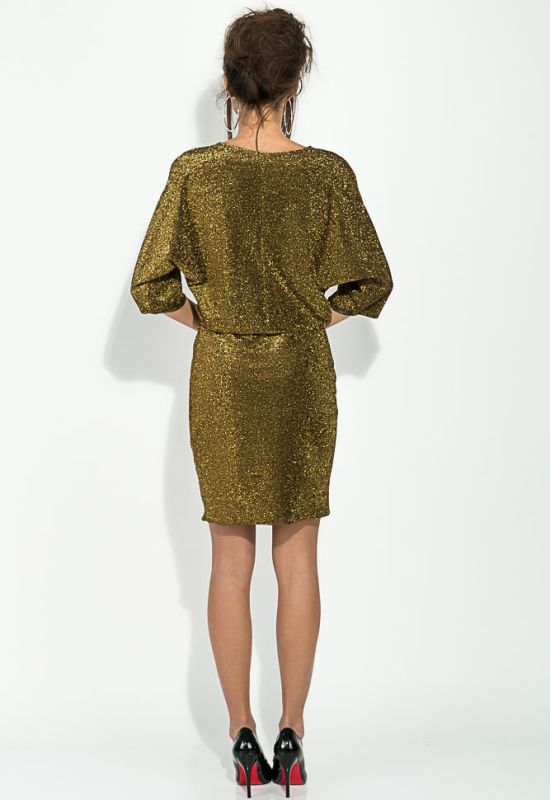 Сукня жіноча рукава кажан люрекс 64PD310-2 (золотий)