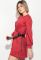 Платье женское с бантиками на боках 69PD1053 (красный/меланжевый)