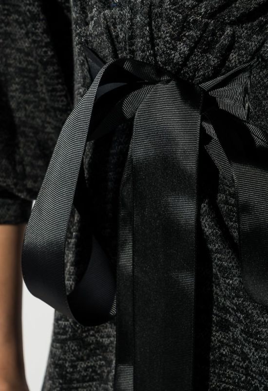 Платье женское с бантиками на боках 69PD1053 (черный/меланжевый)