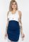 Сукня жіноча з боковим драпіруванням 81P91056 (синій/молочний)