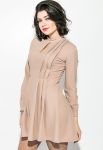 Платье женское с драпировкой 78P05081 (пудра)