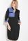 Сукня жіноча з драпіруванням на подолі 74PD332 (синій/чорний)