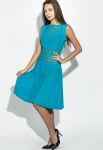 Платье женское с гипюровыми вставками 78P0012 (бирюзовый)