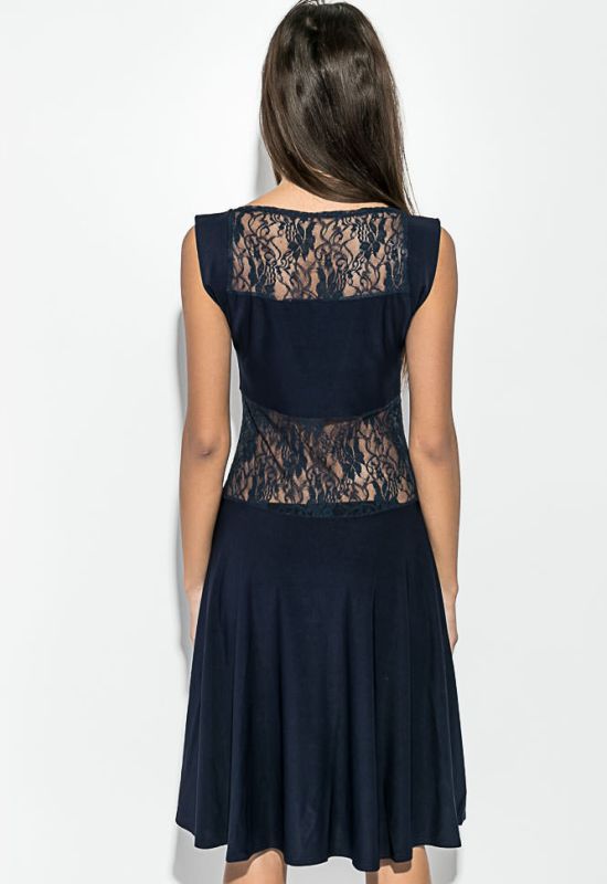 Сукня жіноча з гіпюровими вставками 78P0012 (темно-синій)